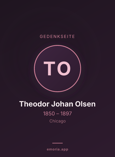 Gedenkportrait von Theodor Johan Olsen
