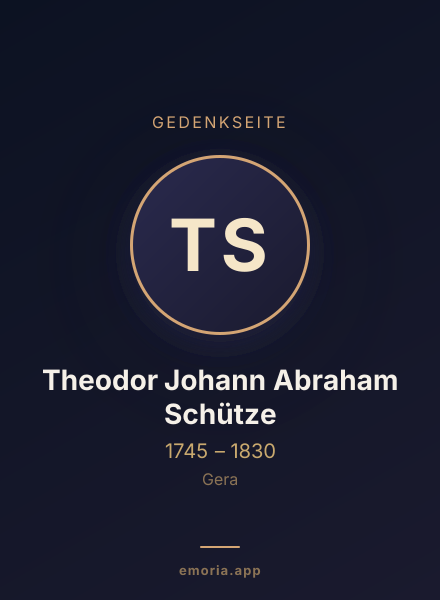 Gedenkportrait von Theodor Johann Abraham Schütze