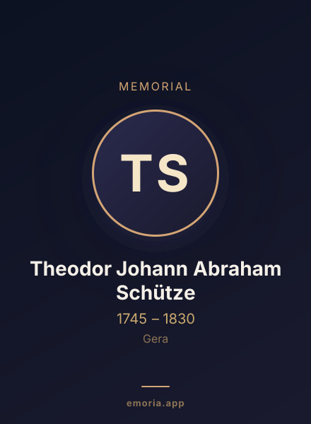 Memorial portrait of Theodor Johann Abraham Schütze