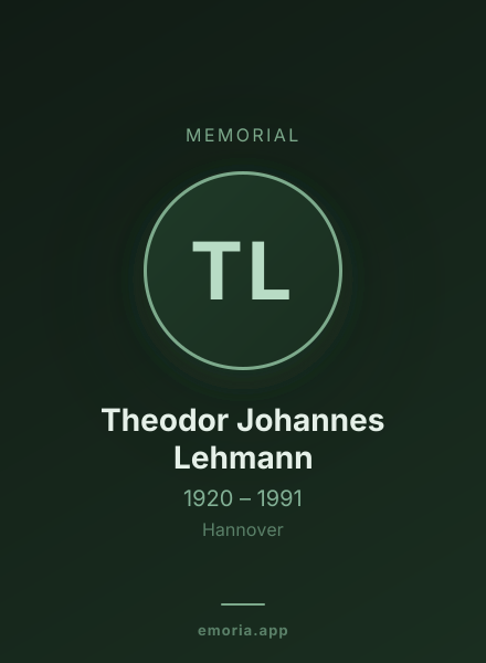 Memorial portrait of Theodor Johannes Lehmann