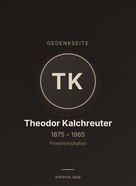 Gedenkportrait von Theodor Kalchreuter