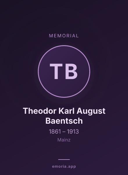 Memorial portrait of Theodor Karl August Baentsch