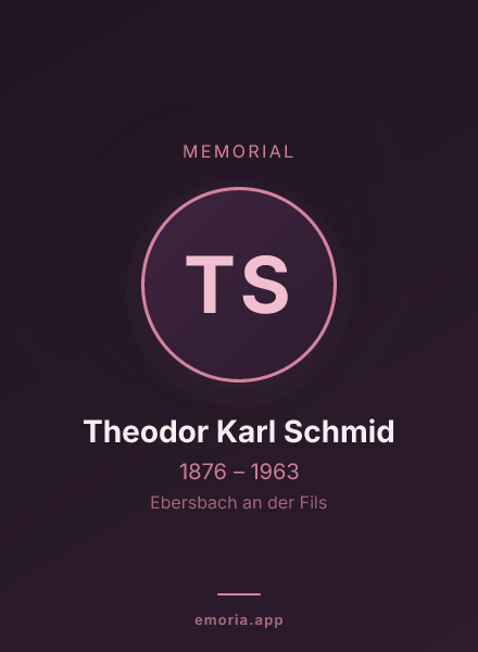 Memorial portrait of Theodor Karl Schmid