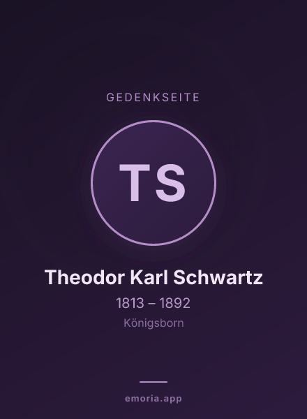 Gedenkportrait von Theodor Karl Schwartz