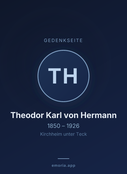 Gedenkportrait von Theodor Karl von Hermann
