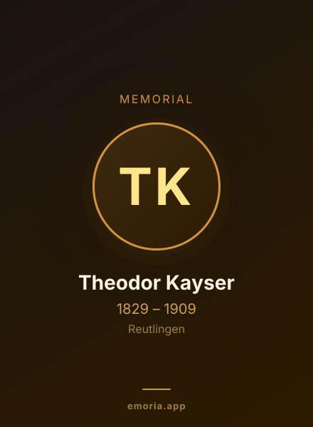 Memorial portrait of Theodor Kayser