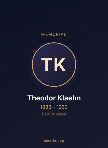 Memorial portrait of Theodor Klaehn