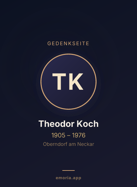 Gedenkportrait von Theodor Koch