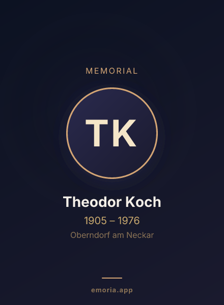Memorial portrait of Theodor Koch