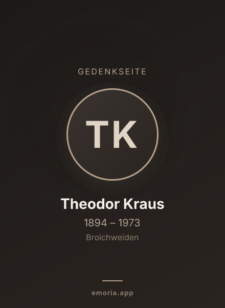 Gedenkportrait von Theodor Kraus
