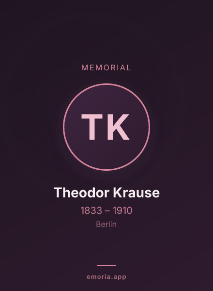 Memorial portrait of Theodor Krause