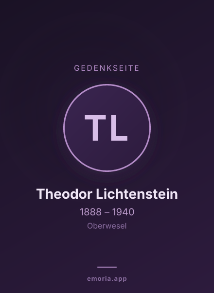 Gedenkportrait von Theodor Lichtenstein