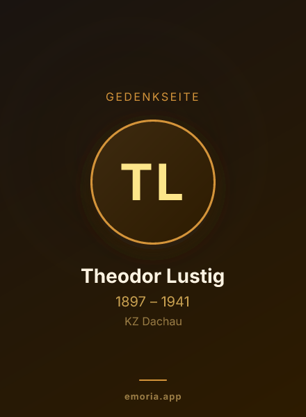 Gedenkportrait von Theodor Lustig