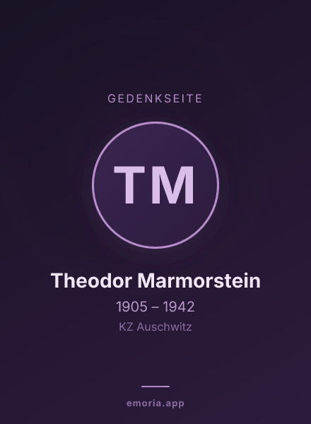 Gedenkportrait von Theodor Marmorstein