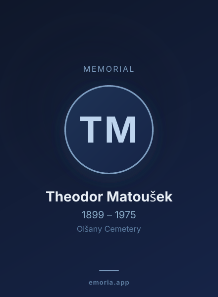 Memorial portrait of Theodor Matoušek