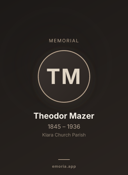 Memorial portrait of Theodor Mazer