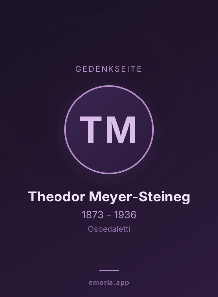 Gedenkportrait von Theodor Meyer-Steineg