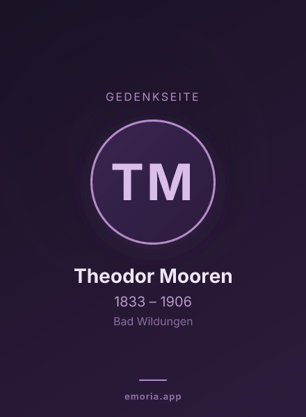 Gedenkportrait von Theodor Mooren