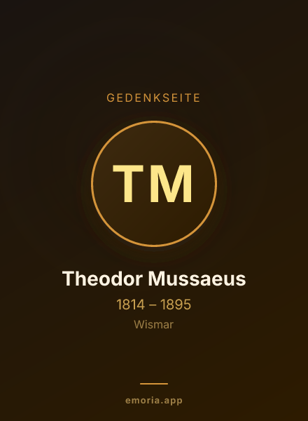 Gedenkportrait von Theodor Mussaeus