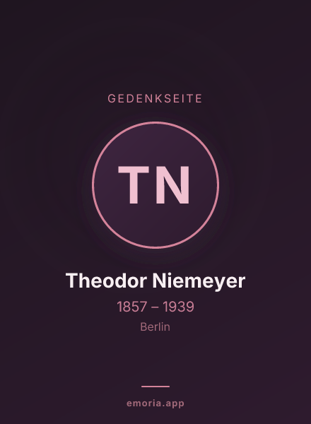 Gedenkportrait von Theodor Niemeyer