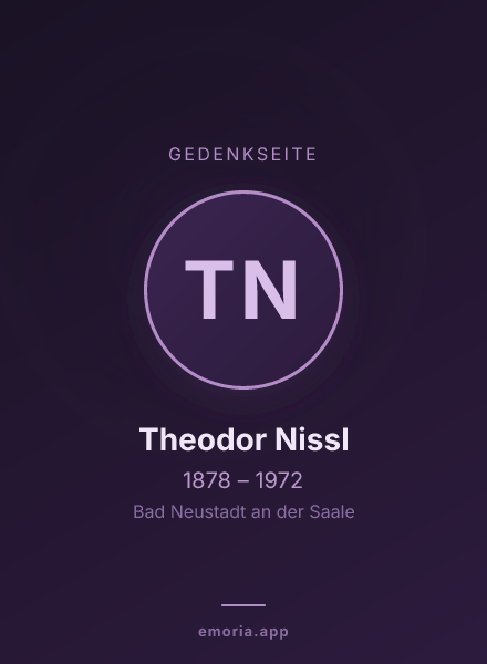 Gedenkportrait von Theodor Nissl