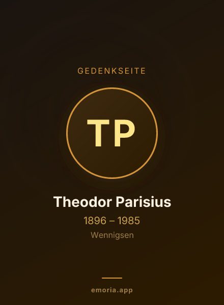 Gedenkportrait von Theodor Parisius