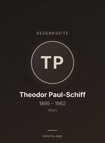 Gedenkportrait von Theodor Paul-Schiff