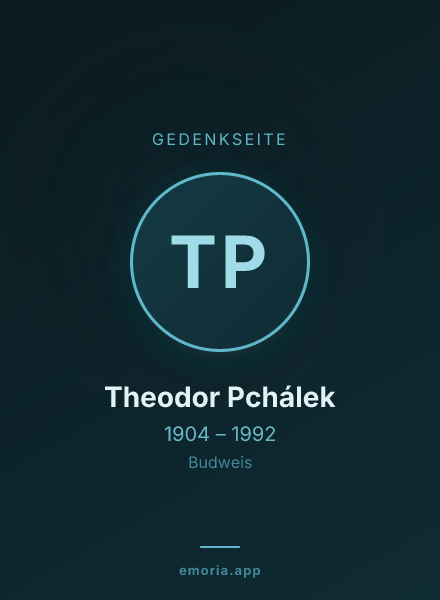 Gedenkportrait von Theodor Pchálek