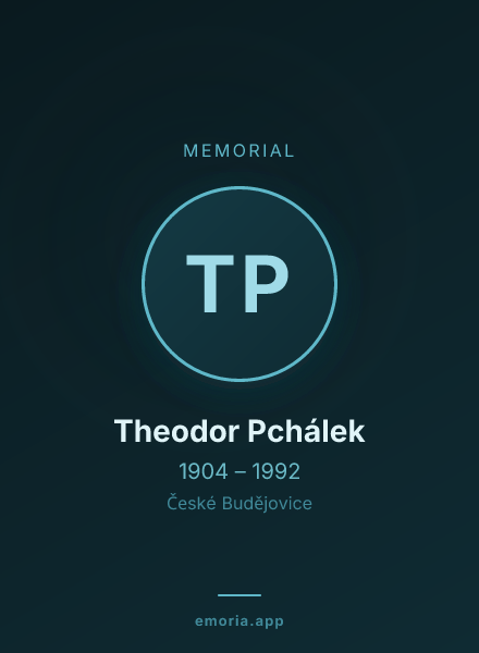 Memorial portrait of Theodor Pchálek