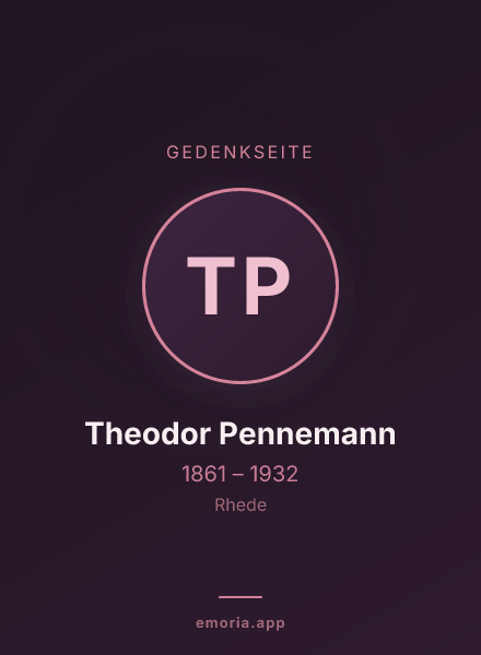 Gedenkportrait von Theodor Pennemann