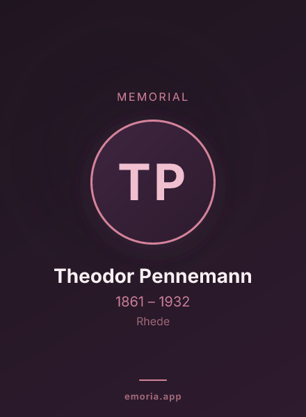 Memorial portrait of Theodor Pennemann