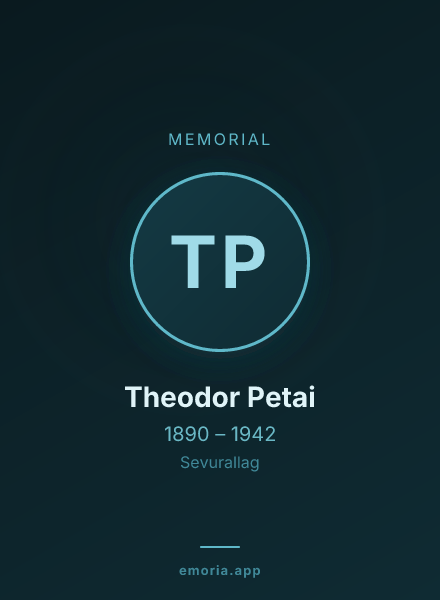 Memorial portrait of Theodor Petai
