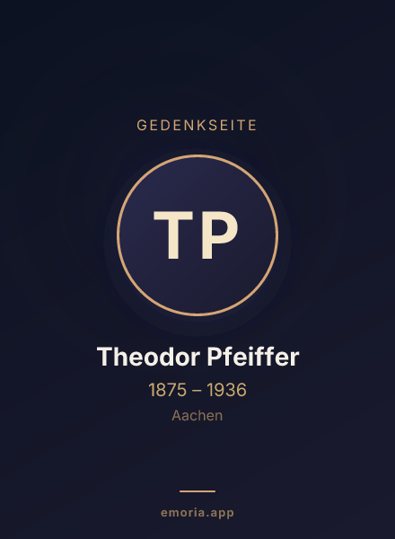 Gedenkportrait von Theodor Pfeiffer
