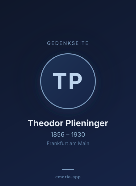 Gedenkportrait von Theodor Plieninger