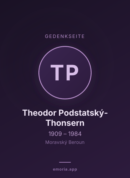 Gedenkportrait von Theodor Podstatský-Thonsern