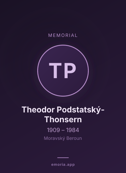 Memorial portrait of Theodor Podstatský-Thonsern