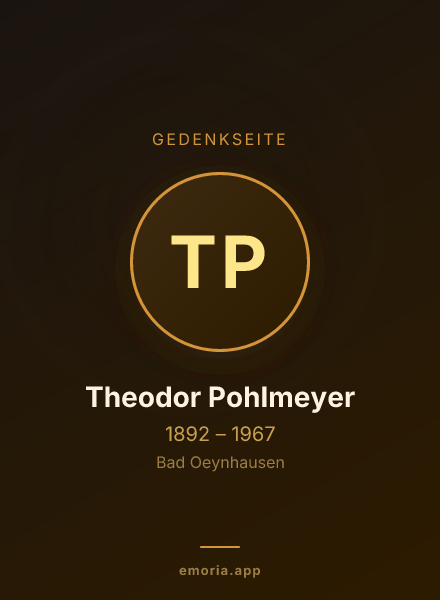 Gedenkportrait von Theodor Pohlmeyer