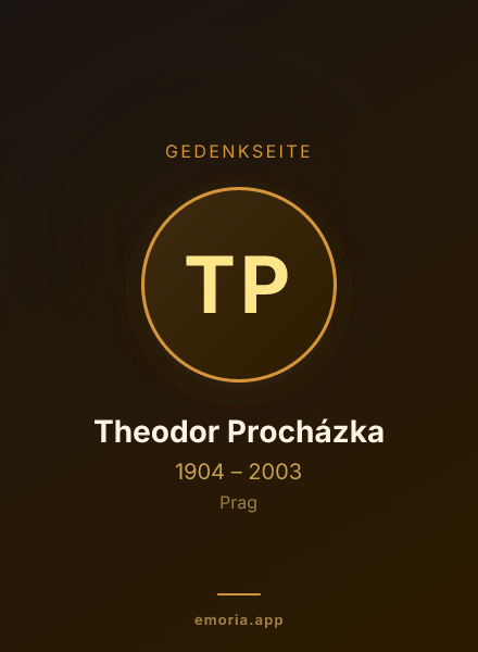 Gedenkportrait von Theodor Procházka