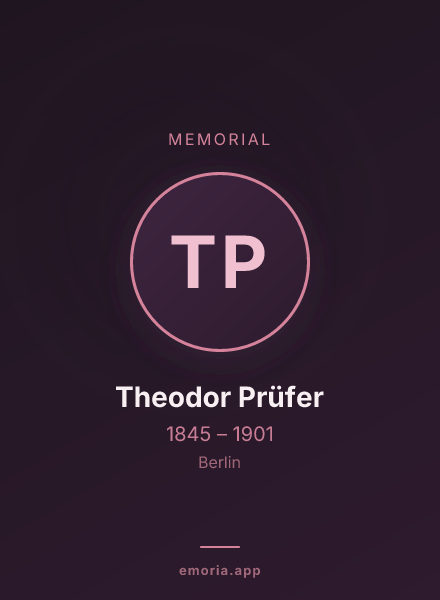Memorial portrait of Theodor Prüfer