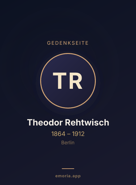 Gedenkportrait von Theodor Rehtwisch