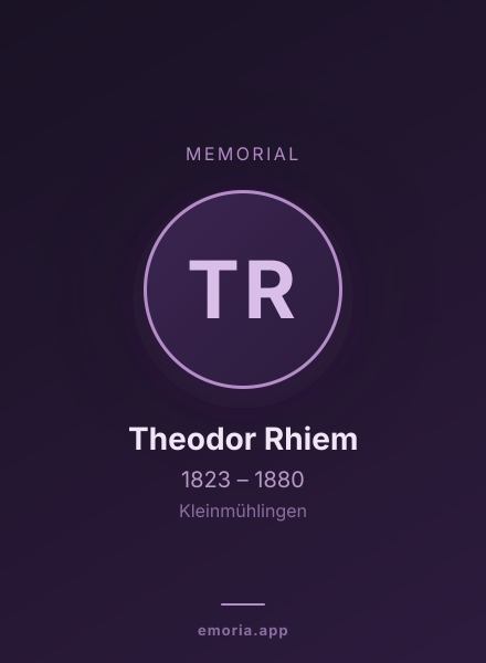 Memorial portrait of Theodor Rhiem