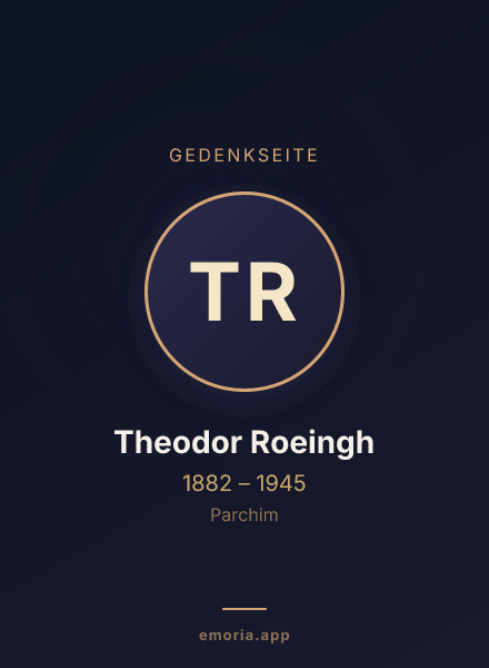 Gedenkportrait von Theodor Roeingh