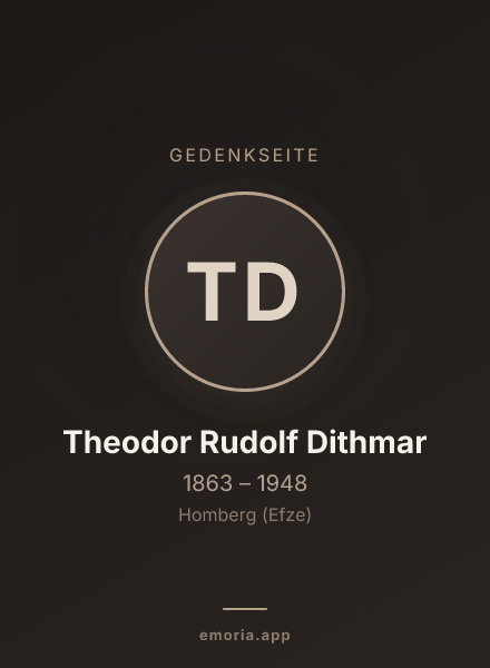 Gedenkportrait von Theodor Rudolf Dithmar