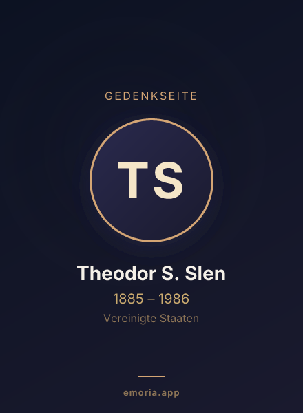 Gedenkportrait von Theodor S. Slen
