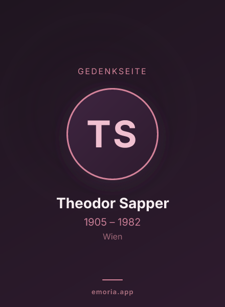 Gedenkportrait von Theodor Sapper