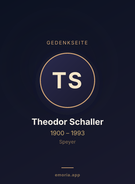 Gedenkportrait von Theodor Schaller