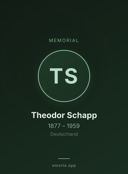 Memorial portrait of Theodor Schapp