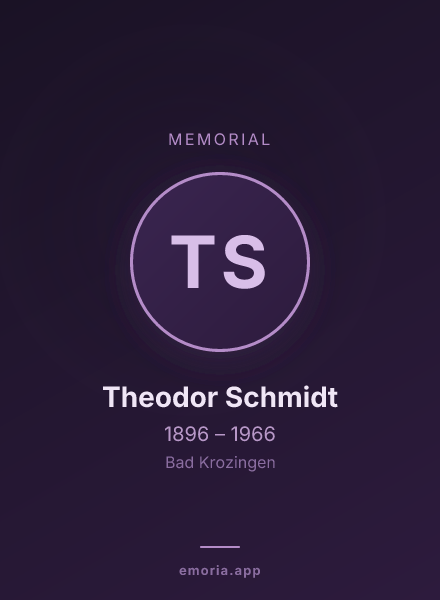 Memorial portrait of Theodor Schmidt