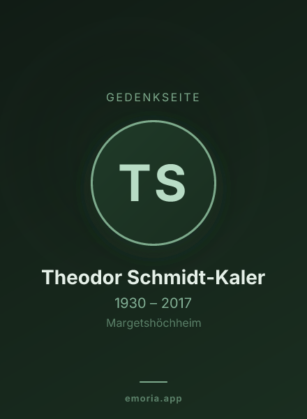 Gedenkportrait von Theodor Schmidt-Kaler