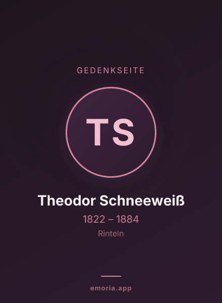 Gedenkportrait von Theodor Schneeweiß